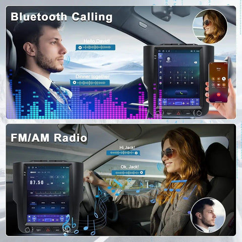 9.7 Inch Car Radio Upgrade Dash Kit For Dodge Ram 2013-2018, Android 13 with Bluetooth calling and FM/AM radio interface