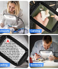 Ultra Large Magnifying Glass With Light And Stand for reading, crafts, stitching, carving, soldering, flexible gooseneck