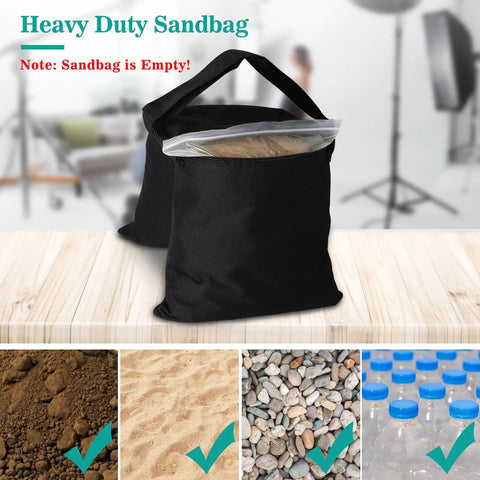 4 Pack Sandbags For Lighting Stands And Photo Gear Heavy Duty Backdrop Tripod Canopy Umbrella Base And Outdoor Setup With Clips And Empty Bags Great For Photo Video Shoot, empty sandbags with filling options