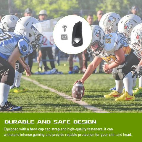 Strap Loc Chinstrap Fastener Kit For Riddell SpeedFlex Football Helmets shown on field with screws and T nuts
