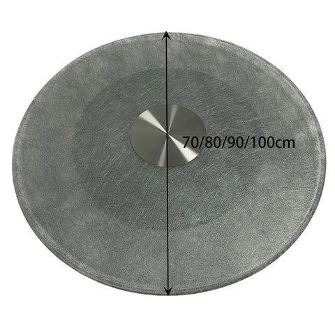 Heavy Duty Tempered Glass Lazy Susan Turntable For Dining Table With 360 Degree Rotation Hygienic Easy Clean Surface Heat Resistant Aluminum Base