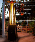 Glass Tube Replacement For Four Sided Outdoor Patio Pyramid Heater Forty Nine Point Five Inch Tall High Purity Quartz Tube in use