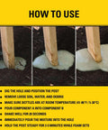 Fence Post Foam Quick Set Concrete Alternative Expanding Foam Kit 12 Pack Easy To Use With Component A And B installation instructions