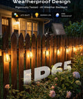Outdoor garden with Six Pack Vintage Edison LED Bulbs 6W Equivalent 750 Lumens E26 Base Non Dimmable Antique Filament Lights 2700K.