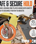 Heavy Duty Come Along Winch 2 Ton Hand Puller with 10ft Cable and Pulley Dual Gear Ratchet System, securing with zinc hooks