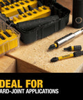 DEWALT 40-piece Flextorq impact-ready screwdriver bit set in yellow/black case (front view)