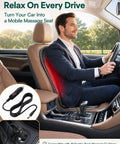 Heavy Duty 12V Car Adapter For Back Massage Seat Cushion Cigarette Lighter Jack Charger Plug In use with a massage cushion in car.