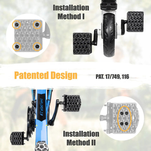 Kids 1.5 Inch Bicycle Pedal Blocks Bring Pedals Closer To Feet For Better Control And A Secure Comfy Ride Small Size 82 By 64mm Adds About Three Quarters Inch Height, showing two installation methods and details of pedal block design for kids' bikes.
