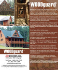 Heavy Duty Exterior Wood Preservative And Semi Transparent Stain In Warm Pecan With Bad Ass Termite And Decay Protection Plus UV Shield For Log Homes Siding And Fences One Coat Miracle 1 Gallon Can displayed on a log cabin.