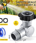 180 Degree And 360 Degree Swivel Garden Hose Connector Extender For 3/4 Inch GHT Faucets No Kink Hose Bib Adapter Fits Standard Hoses And Sprinklers And RV Hookups For Outdoor Watering, 1 in adapter with washers