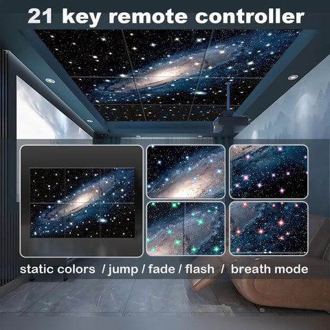 Large Self Adhesive Soundproof Acoustic Wall Art Panels With High Definition UV Print And Stylish Abstract Design For Bedroom Living Room And Home Office Easy Diy Installation No Drilling Required 72 By 48 Inches 6 Piece Set Totally Chic with starry ceiling design.