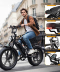 Rider on Beast Mode Fat Tire Electric Bike With 1500W Peak Power, 28 MPH Top Speed, 60 Mile Range, 48V 15Ah Removable Battery