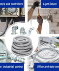 Half Inch Aluminum Flexible Conduit Kit 25 Feet With Four Couplings Two Elbows And Seven Straps in electrical settings