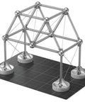 Magnetic Modular Structural Kit For Hands On Engineering And Architecture Lessons, 122 Piece Set with triangular truss on base.