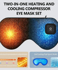 Cordless Heated Eye Mask For Dry Eyes And Better Sleep With Hot And Cold Gel Compress Rechargeable 1000mAh Battery three heat settings.