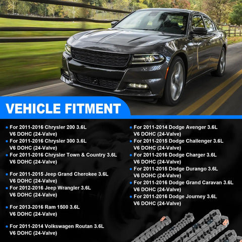 Vehicle fitment chart for 3.6L Pentastar Timing Chain Kit Drop-In For 2011-2016 Jeep Grand Cherokee and Chrysler cars