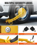 Tough As Nails Heavy Duty Wheel Lock Clamp for trailers and vehicles installed on car tire, anti-theft design, brass core lock
