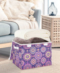 Totally Solid Collapsible Storage Bins With Lids And Heavy Duty Handles For Bedroom Closet Organization, holding folded blankets.