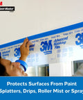Person using Hand Masker Painter Tape And Masking Film Dispenser Kit For Fast Masking Prep with a 12 Inch Blade on interior trim