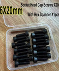 Built Different M6x20mm Socket Head Cap Screws Grade 12.9 Alloy Steel Black Oxide Finish With Precision Allen Hex Drive in kit.