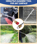 Upgraded Jet Nozzle Power Washer For Garden Hose cleaning car, wall, garden, and patio with high-pressure nozzles