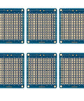 Image of 6 blue Double Sided Protoboard Kit For DIY Electronics, Solderable Breadboard Prototyping Board With Gold Plated Pads.