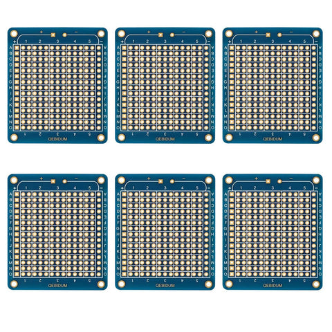 Image of 6 blue Double Sided Protoboard Kit For DIY Electronics, Solderable Breadboard Prototyping Board With Gold Plated Pads.