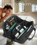 Wide Opening Tactical Pouch For Men With Full Access Design Travel Toiletry Organizer EDC Gear Bag open with essentials inside