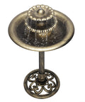 3 Tier Pedestal Outdoor Fountain With Birdbath Bronze Finish 35 Inch Tall Vintage Style Water Cascade For Yard Patio Or Deck Decor Tranquil Backyard Feature