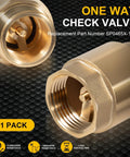 Brass one-way check valve, 1-inch NPT male inlet and 1-inch FNPT outlet; 1-pack
