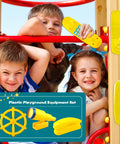 Pirate Ship Steering Wheel And Telescopes 3 Pack For Kids on outdoor playset with three children playing