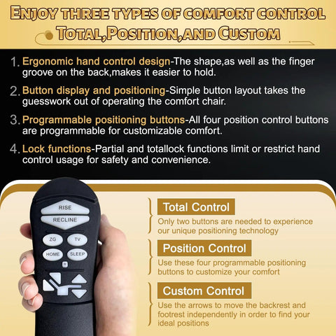 5 Pin Lift Chair Remote For Two Motor Golden And Ultra Comfort Chairs With 11 Button Layout Sit Or Home Button Replacement