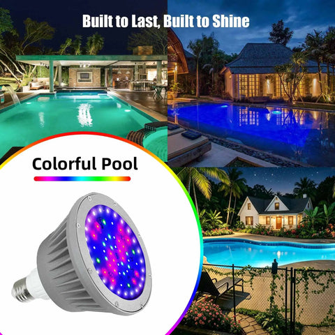 Waterproof 12V RGBW LED Pool Light Bulb For Inground Pools Dope Color Changing With Universal 12V Compatibility