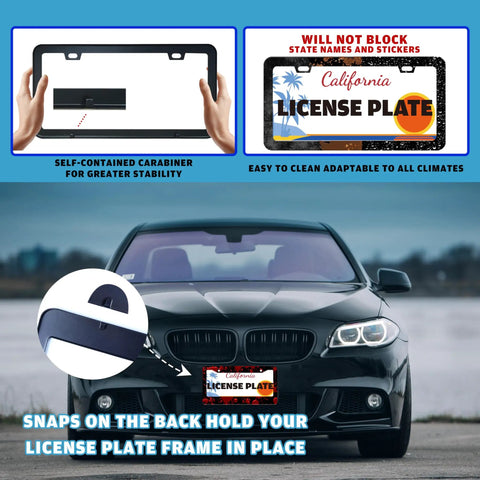 Blood Drop License Plate Frame With Blood Spatter Pattern For Front Or Rear Car Tags Stainless Steel Reusable Dope Auto Decoration