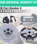 Beefed Up Three Eighths Inch Six Tooth Sprocket Clutch Drum Oil Pump Kit For Poulan And Partner Chainsaws 530047061 Replacement
