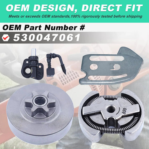 Beefed Up Three Eighths Inch Six Tooth Sprocket Clutch Drum Oil Pump Kit For Poulan And Partner Chainsaws 530047061 Replacement