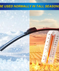 Top Shelf Silicone Wiper Blades For Nissan Rogue And Pathfinder 2014 To 2025 against snowy and hot desert backdrops showing durability.