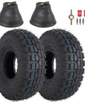 Beefy Heavy Duty 4.10/3.50-4 Tire And Inner Tube Set With Bent Valve Stem, 10x350-4 Replacement Wheels, valves, and accessories