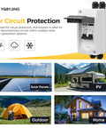 DC 63 Amp Solar Panel Disconnect Switch Heavy Duty Two Pole Miniature Circuit Breaker Box 1000V Outdoor IP65 Weatherproof