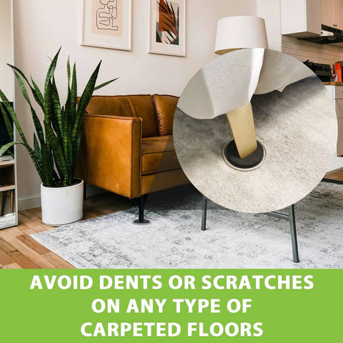 Carpet Furniture Sliders 20 Pieces 3.5 Inch Heavy Duty Movers Pads Plastic EVA Gliders for Sofas Beds Tables Easily Glide Across Carpet Without Lifting No Sweat Beige