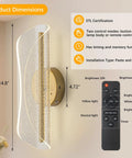 Bosomfr 14.8in Wall Sconces Rechargeable Battery Operated Wall Light with remote control and sparkly acrylic shade.