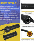 Full Twist Ebike Throttle 3 Pin Universal 12V 72V for Electric Bicycle Scooter Conversion Plug and Play, close-up view of throttle components.
