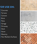 Next Level Concrete Sealant Brings Badass High Gloss Protection For Waterproofing Brick Terrazzo Garage Floors Patio Slabs And Masonry Surfaces indoors and outdoors display.