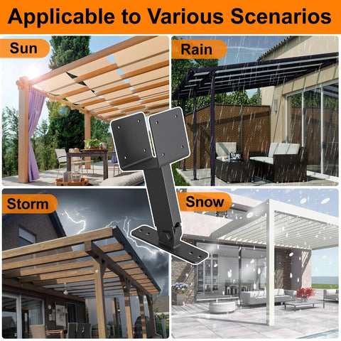 4x4 Beefy Heavy Duty Roof Riser Brackets Kit For Pergola Gazebo And Patio Cover Adjustable Angle Black Metal Beam Brackets 3 Pack Rust Proof Corrosion Resistant Easy Install Stable Outdoor Support