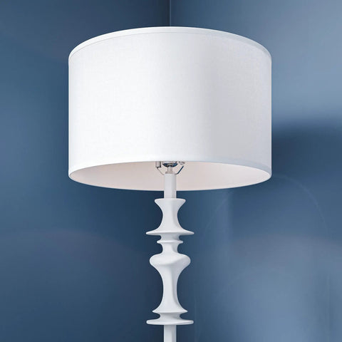 Claiborne Floor Lamp With Gloss White Finish For A Clean Modern Vibe In Living Rooms 60 Inch Tall 16 Inch Wide 16 Inch Depth