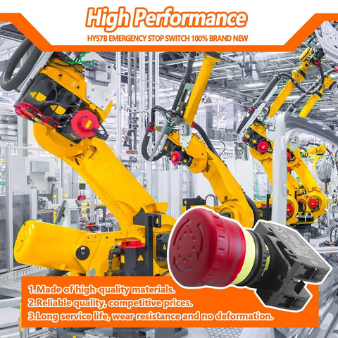 Heavy Duty Emergency Stop Switch For Industrial Machines Ultra Durable Shop Floor Safety Instant 125V 250V AC Power Off Button Tough As Nails Workhorse