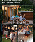 55Ft G40 Globe String Lights With 52 Edison Glass Bulbs And 2 Spare, Waterproof Connectable Patio Lights for outdoor gatherings