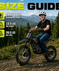 Heavy Duty Off Road Electric Dirt Bike With A Beast Mode 60V 30Ah Battery And 6000W Peak Motor size guide with dimensions and weight.