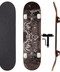 Double Kick 31-Inch Maple Deck Skateboard with ABEC-9 Bearings and 95A PU Wheels, Custom Bat King Graphic, T-Tool Included