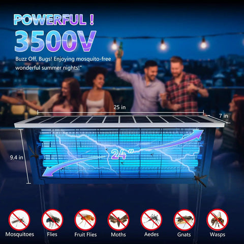 Boss Level Solar Bug Zapper Outdoor For Up To 4000 Sq Ft, Rechargeable Mosquito Killer With 18W Panel, waterproof UV trap